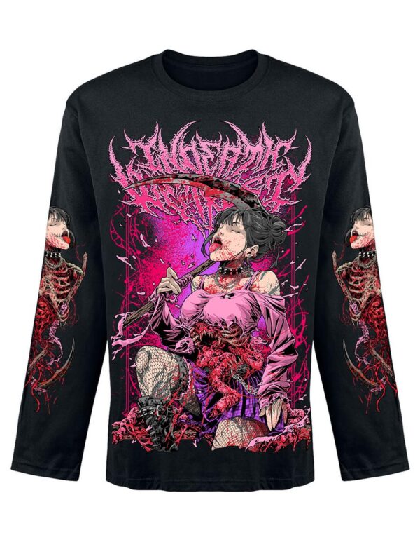 T-shirt Manches Longues InDeathWeTrust Bloody Pink