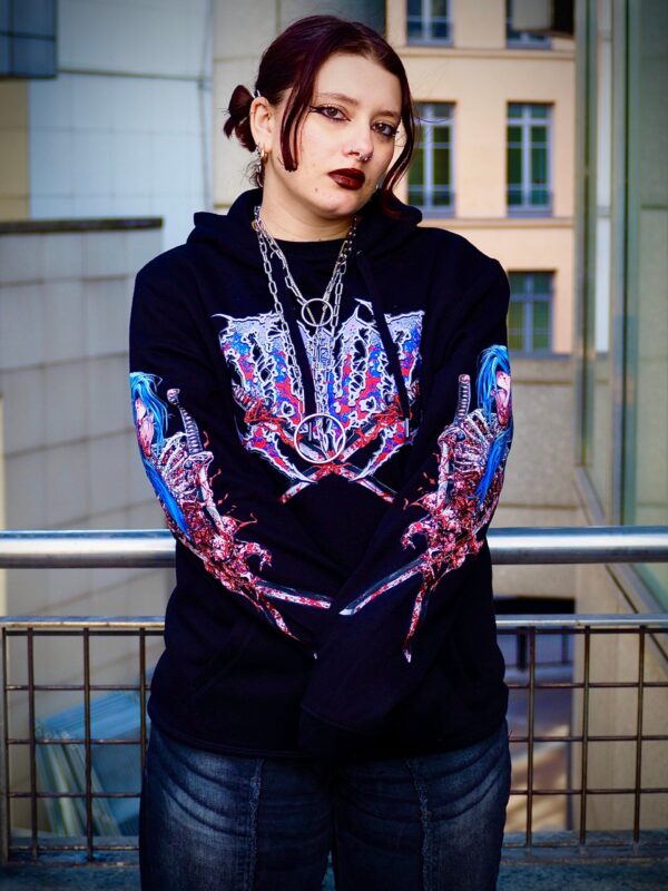 Sweat Unisexe InDeathWeTrust Blue Katana