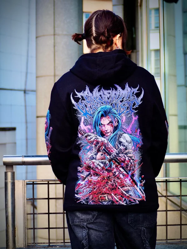 Sweat Unisexe InDeathWeTrust Blue Katana