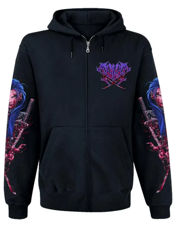 Sweat Zip Unisexe InDeathWeTrust Blue Katana