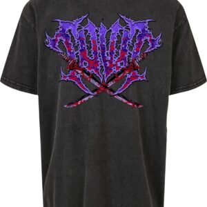 7e4d8cc34ac3141f2b17391c3bf8bfffab3ebf24-4.jpg T-Shirt Oversize Unisexe Anthracite InDeathWeTrust Blue Katana